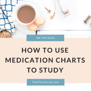 how to use medication charts to study in pharmacy school, nursing school, medical school, naplex and cpje quick sheets APPE rotation help